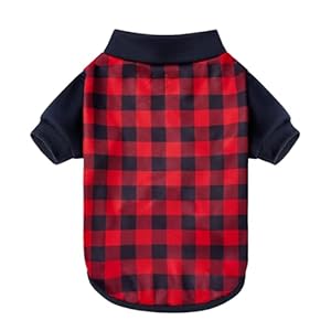 GreenJoy Plaid Dog Christmas Outfit – Turtleneck Dog Sweater with Leash Hole, Soft & Warm Dog Cold Weater Coat for Dogs and Cats, Perfect for Christmas (Red & Navy Blue Plaid, X-Large)