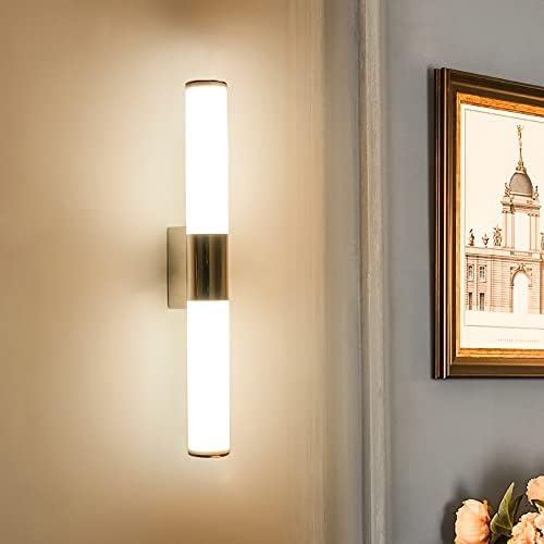 ELINKUME Modern LED Bathroom Wall Light,15.75 Inch 8W Warm White Bath Mirror Light, IP65 Class Waterproof Mirror Front Light for Bathroom,Toilet, Mirror Cabinet,Vanity