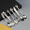 Qsvbeeqj Stile classico Antiquariato Cucchiaini Da Caffè Collezione 6 Pezzi Cristallo Zinco Lega Cucchiaio Non #5