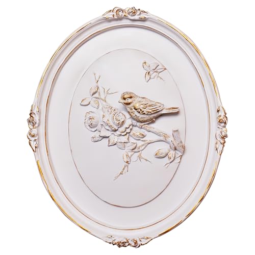 EvruCexul Vintage Bird Wall Sculpture- Antique Wall Decor, Hand Painted