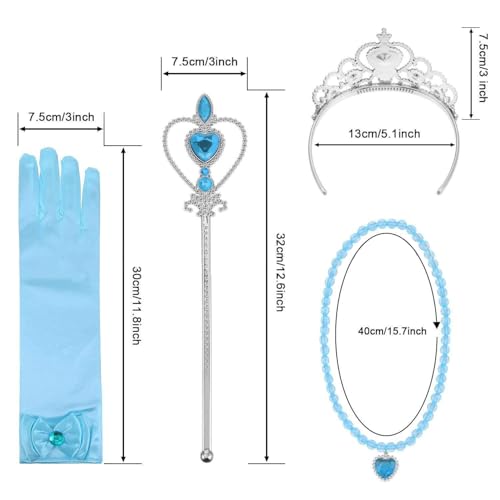 Cutey May Princess Dress Up Accessories for Girls Christmas Party Cosplay Set (Crown, Wand, Gloves, Necklace) by Cutey May - Used condition - Image 5