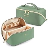 Omnpak Kosmetiktasche Damen, Make Up Tasche, Groß Schminktasche, Reise Kosmetikkoffer, Make Up Organizer Tasche, Cosmetic Bag Mit Großer Kapazität Wasserdichter，Grün