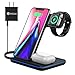 Wireless Charging Station, 3 in 1 Qi Fast Charger for Apple Watch 1 2 3 4 5/Airpods, Wireless Charger for iPhone 11/11 Pro/11 Pro Max/XS Max/XS XR Plus Samsung S10 S9 S8 S7 and Qi-Certified Phones