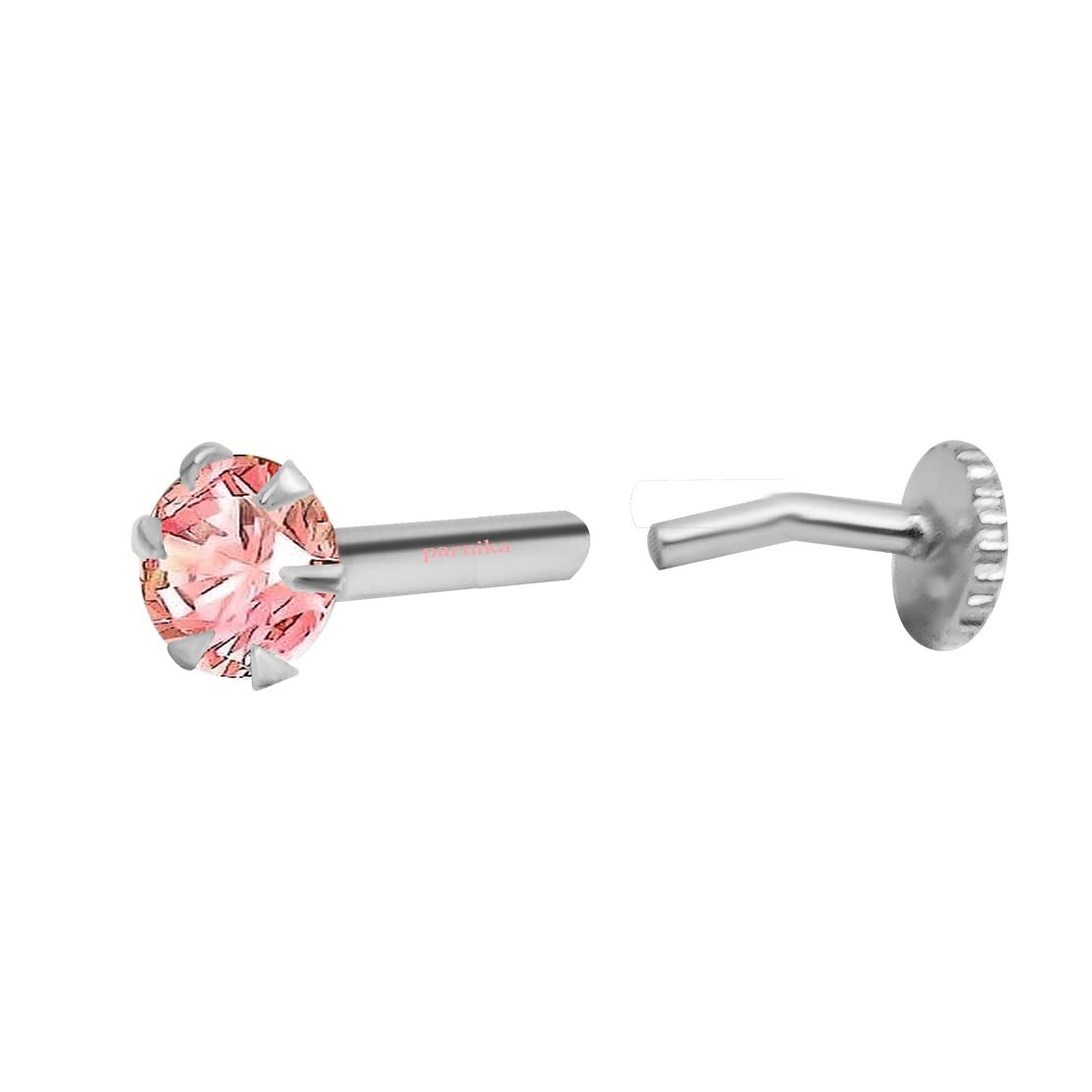 Parnika Solitaire CZ Small Size Piercing Silver Nose Pin in Pure 92.5 Sterling Silver for Girls/Women (Black) (B08Y5HNMTV) Amazon Price History, Amazon Price Tracker