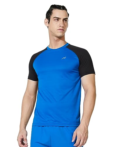 Image of Amazon Brand - Symbol Men's Color Block Active Regular Fit Sports T-Shirt | Round Neck | Half Sleeve (Available in Plus Sizes) Polyester