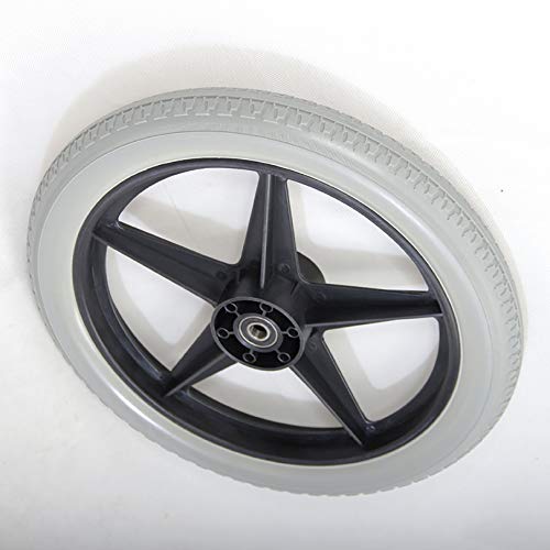 Rueda para Silla de Ruedas, Rueda Negra Maciza, sillas de Ruedas manuales, Conjunto de Ruedas para Silla de Ruedas, Ruedas de Repuesto para sillas de Ruedas sólidas, Juego de 2, Color negr