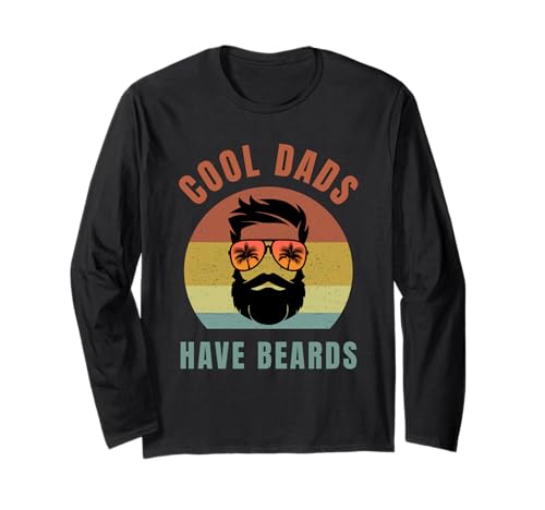 Cool Dads Have Beards Funny Bearded Dad Retro Vintage Maglia a Manica