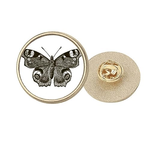 Broche ronde dorée et son aile sombre raffinée, l'excellence des finitions en taille M