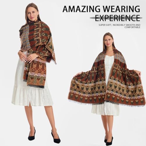 Scarf Women Stylish Open Front Cape with Exquisite Tassels - Fluffy & Comfortable Shawl Wrap for Elegant Outfits4