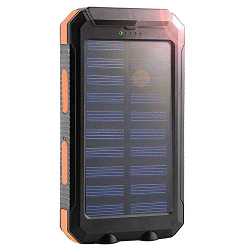 Goldyqin Outdoor Solar Power Bank Multifunction Sh-N10 Compass Solar Power Bank 6000Mah 8000Mah Led Light Multi-Function Fast Charge - Black + Orange