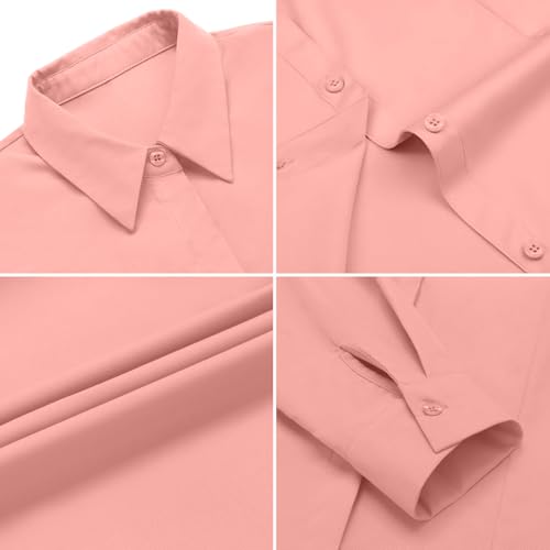 Image of IN'VOLAND Women Plus Size Button Down Shirts Long Sleeve Office Work Blouse
