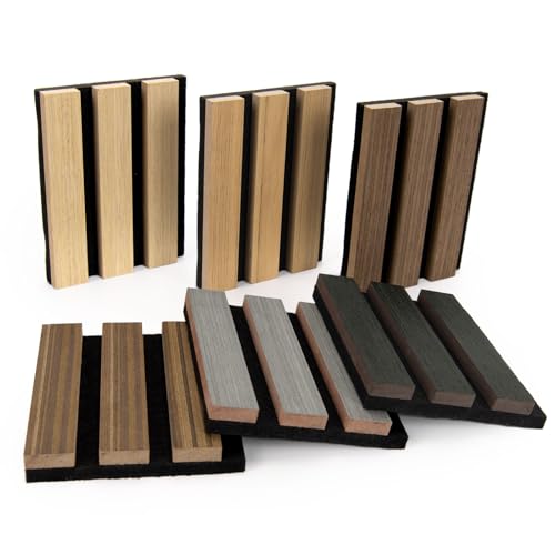 Image of Art3d 6 x 4.7 in Soundproof Wood Texture Wall Panel, Sample Pack - 6 Colors