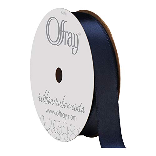 Image of Berwick 067857 5 /8 inch Wide Single Face Satin Ribbon, Navy Blue, 6 Yds