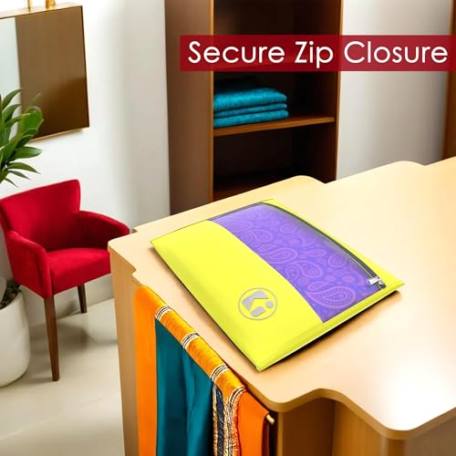 Image of Kuber Industries (Pack of 4) Waterproof Clothes Organizer | Parachute Travel Storage Bag | Saree & Dress Organizer For Wardrobe | Yellow