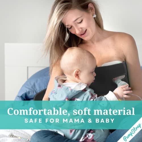 Pump Strap Hands Free Pumping Bra | Strapless, Wireless, Adjustable | Maternity Bra for Multitasking and Compression, Black, S