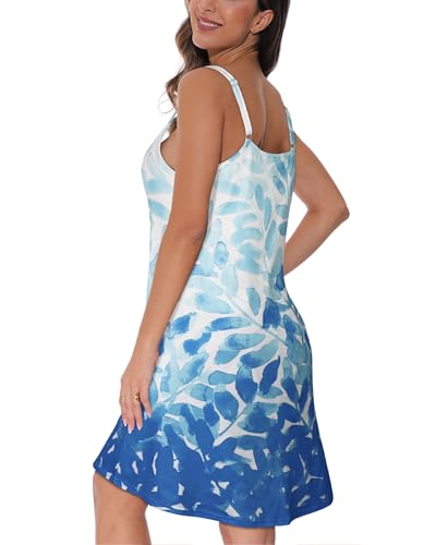 Image of JOELLYUS Summer Dresses for Women Spaghetti Strap Button Down Casual Sundress Beach Cover Up Dress with Pockets 2026