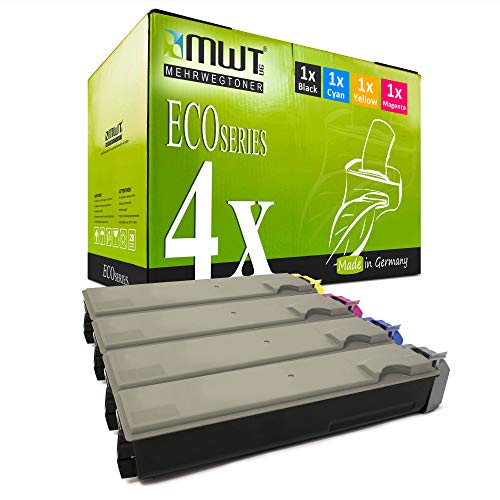 Pack 4 Toners MWT Compatible Kyocera FS-C 5015 N Replaces TK-520 Noir Cyan Magenta Jaune