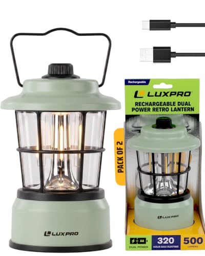 LUXPRO Rechargeable Retro Lantern LED Camping Lantern
