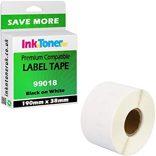 Inkntoner UK Compatible 99018 Black On White 190mm X 38mm 110 Labels (s0722470)