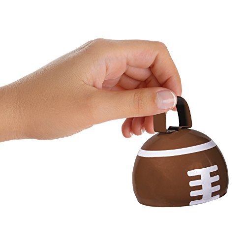 Metal Cowbells with Handles 3 inch Novelty Noise Maker - 12 Pack (Football) - Thumbnail 5