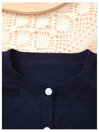 SOLY HUX Girl's Button Down Cardigan Sweater Crewneck Long Sleeve Hollow Out Knit Trendy Fall Lightweight Cardigans3