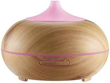 Sparoma AE7619-VC Aromatherapy Essential Oil Diffuser Ultrasonic Cool Mist Humidifier 300ml Wood Grain, 1.0 Gallon, Brown
