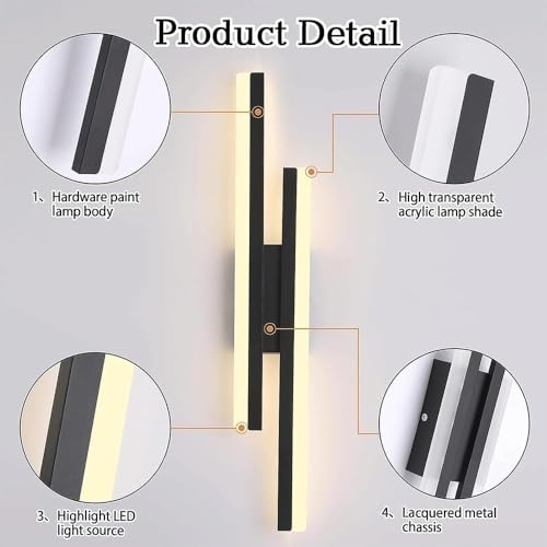 Image of String LED Wall Lights for Bedroom, Living Room, Hallway, Stairs & Kids Room | Warm White Wall Mounted Night Lighting - (1 Pack)