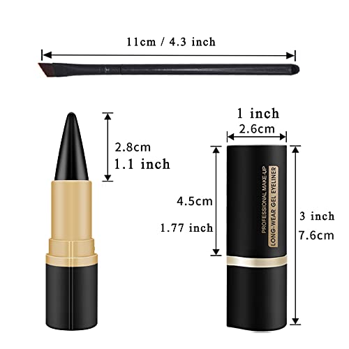 Zssemei Black Eyeliner Pencil - Eyeliner Gel Stick Pen - Quick Drying Eye Liner - Waterproof, Smudge-Proof, All Day Makeup Long Lasting Create Statement Eye Look, With Brush (Brown) #TOP6