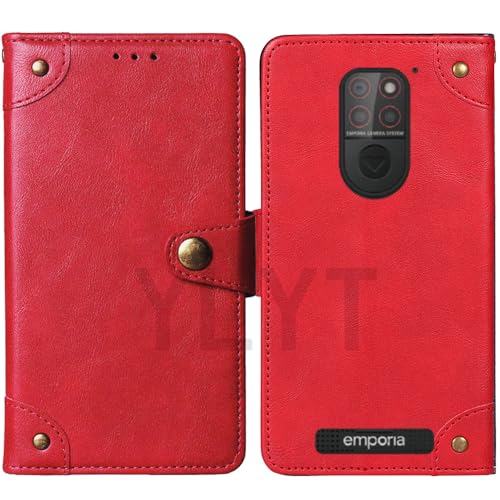 NESLIN Flip Rot Schutz Hülle Hülle Für Emporia SMART 5 mini 4.95 inch Etui Leder Tasche Handyhülle Klassisch Kartenfach Cover