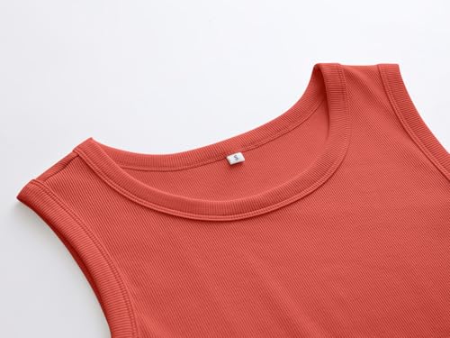 Image of ANRABESS Womens Sleeveless High Neck Tank Tops Fashion Summer Casual Basic Slim Fit Ribbed Racerback Top Shirt Clothes