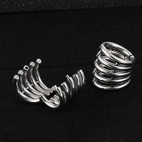 Casvort 2 Pcs Hypoallergenic 316 Stainless Steel Classic 00G Stacked Ring Cuffs For Stretched Lobe Ear Gauges Plugs Ear Tunnels Stretcher Earring Studs Clip On Cartilage Body Piercing Jewelry #TOP2