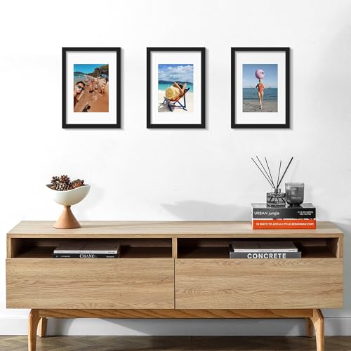 upsimples 3 Pack Bilderrahmen A4, Bilderrahmen Kinderzeichnungen A4，Picture Frame Schwarz für Fotos, Bilder, Poster