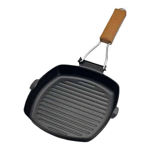 Duyeuau Poêles à griller pratiques avec surfaces antiadhésives, texture en fer raffinée pour la cuisson intérieure de steak et bacons