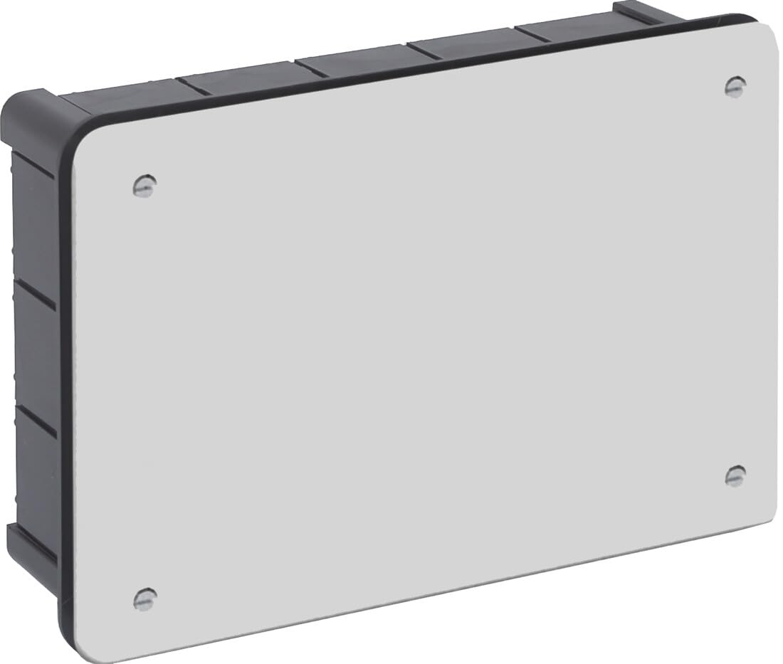 200 x 130mm Recessed Box with Lid and Screws Ideal for Electrical Connections and Cable Organization