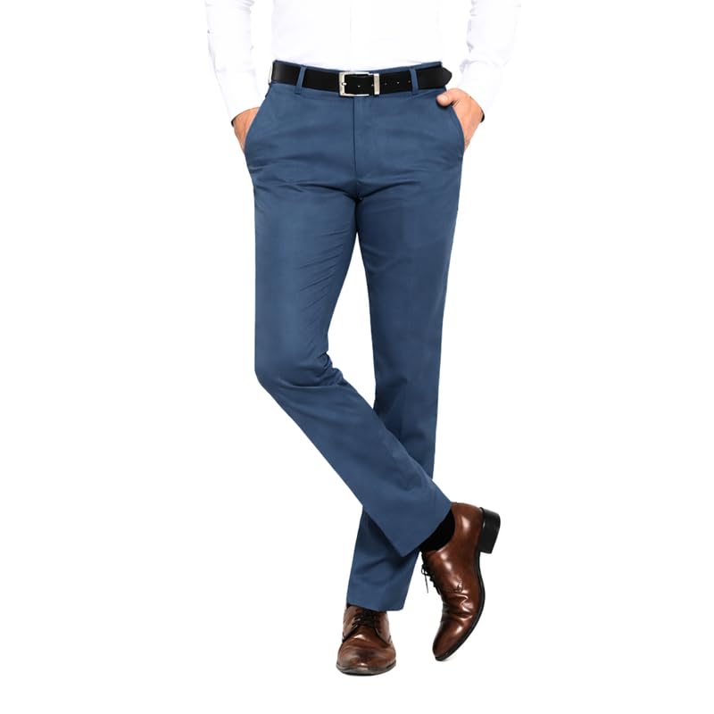Image of Men's Reguler Fit Polycotton Trouser Pant's | Regular Fit, Lightweight, Flat Front, Non-Stretchable Premium Cotton Polyester Blend Fabric | Men's Pant for Office, Party and Casual Wear