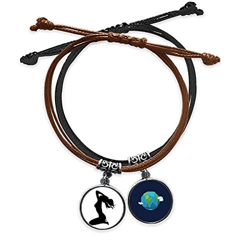 Pulsera de cuerda para mujeres con pelo largo pulseras de cuero