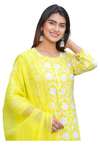 Kurta en rayonne brodé jaune : finis les vêtements ethniques rigides avec cet ensemble taille M