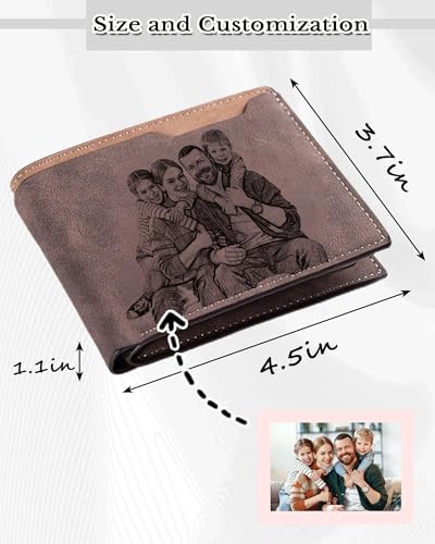 Custom Wallets for Men Personalized Wallet for Men Engraved Photo and Name Personalized Gifts for Dad Boyfriend Valentine'S Day Gifts Father'S Day Gifts (Type 2)2