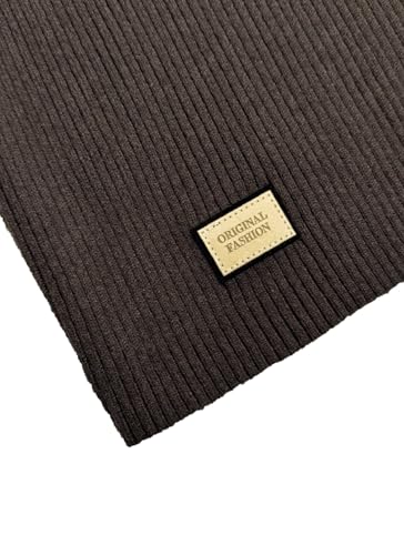 LOZ Women's Fall Sweaters Ribbed Knit Long Sleeve Loose Pullovers 2025 Casual Solid Color Jumper Tops with Label Detail4