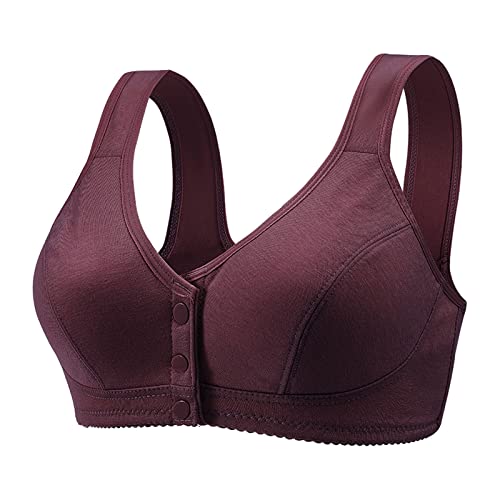 Zainafacai Womens Bra Soft Front Close Bras Snap Padded Sports Bra Plus Size Breathble Vest Bras Everyday Workout Bras Purple