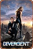 Divergent Movie Poster Funny Retro Wall Decor 8x12 Inches Aluminum Wall Art For Home Doors Gardens Bars Restaurants Cafes Offices Shops Clubs Metal Sign And Gifts