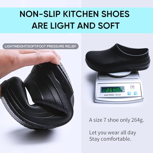 Men's and Women's Non Slip Work Shoes for Kitchen/Chef/Garden/Nurse,Slip Resistant/Waterproof/Oil-Resitant Clogs(6-11Men/8.5-12.5Women)4