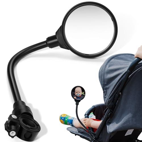 Image of Stroller Mirror, Unleash the Joy of Seeing Your Baby's Face with a Stroller Rear View Mirror, Universal Stroller Attachment in Walking or Jogging Stroller, Creativity Baby Shower Gifts