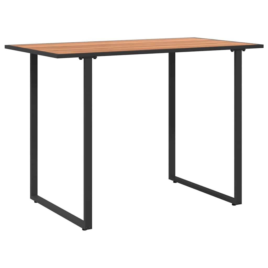 Hothingwell - Juego de patios (acero topo 2 piezas) | Mesa de acacia maciza, marco de acero sólido, montaje fácil, para jardín y balcón