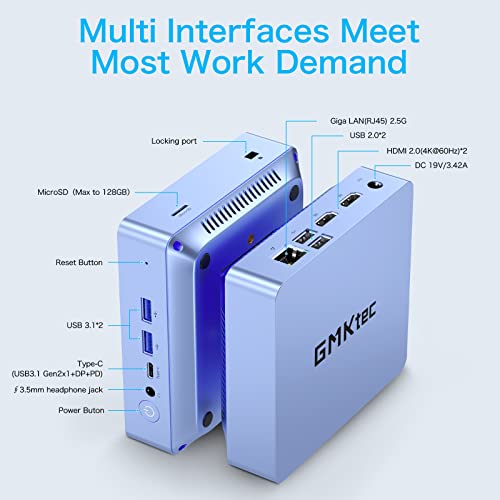 Gmktec Mini Pc Windows 11 Pro, Amd Ryzen 7 5800U(1.9-4.4Ghz) Mini Desktop Computers, 16Gb Ddr4 512Gb M.2 2282 Pcie Ssd, Micro Pc With Dual 4K@60Hz Hdmi, Wifi 6E,Bt5.2, Type-C For Gaming Business Home #TOP2
