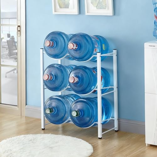 MTIETEME ウォーターボトルラック バケツスタンド 収納ラック 取り外し可能 収納付き 取り出しやすい 強力な耐荷重200kg 高耐久性 2/3/4/5層 ウォーターサーバー 台 組み立てが簡単 キッチン、寝室、リビング、オフィスに適用 白(65x3