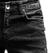 Ripped Motorcycle Biker Jeans Men's Fashion All Match Hip Hop Tapered Slim Denim Ripped Punk Goth Zipper Jeans Black XXL