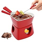 harupink Schokofondue Tasse Keramik,Schokolade Fondue Herz mit 4 Gabeln,320 ML Keramik...