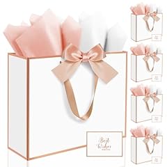 5Pcs White with Rose Gold Rim