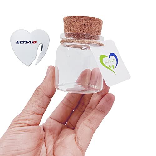 Elysaid 2Pcs Empty Clear Glass Bottles Vials With Cork Stopper Storage Jars 47Mm Bottle Diameter (47X50X33Mm 50Ml) #TOP16